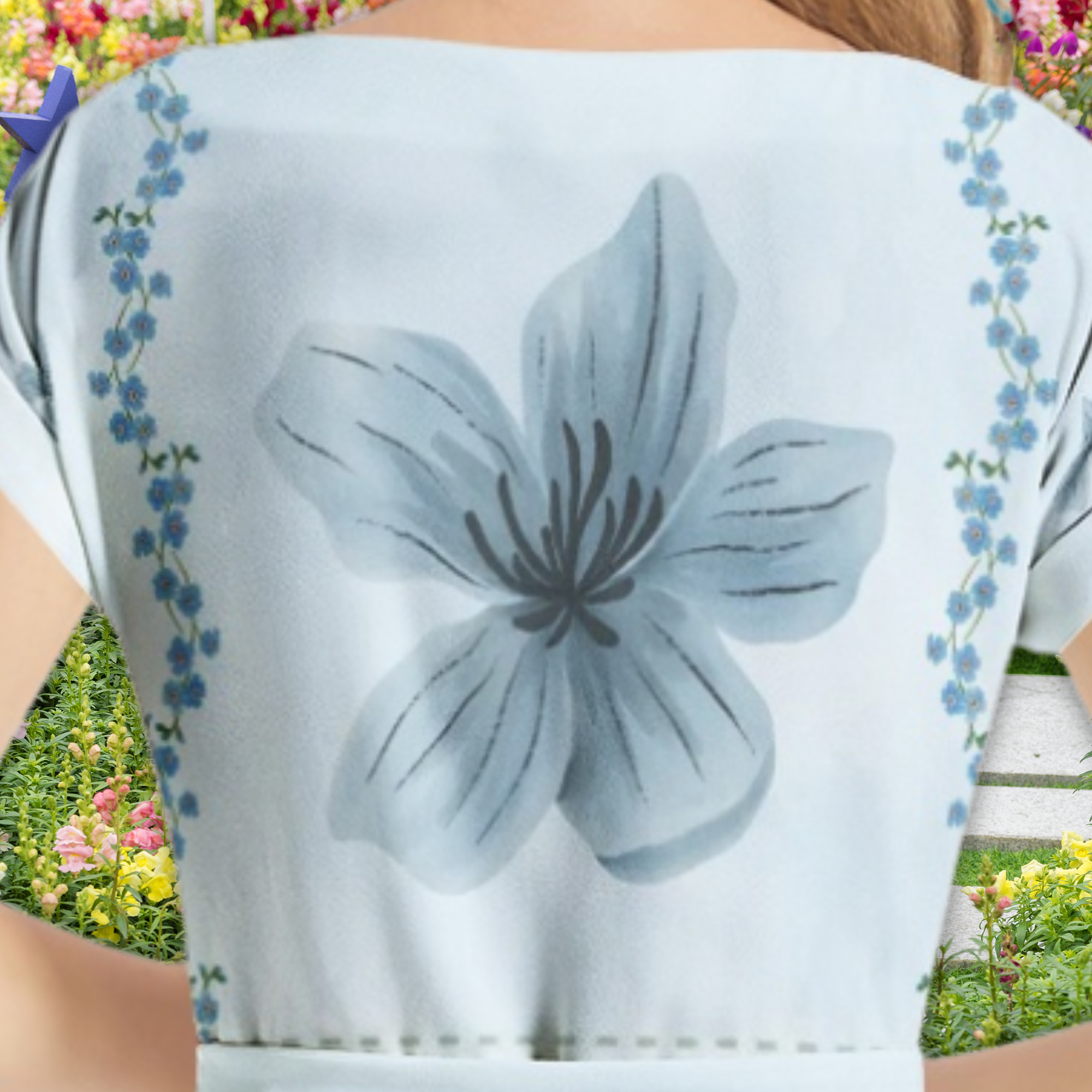 Notched Belted Dress Blue| Soft Bloom Silhouette | Lunthia Edition